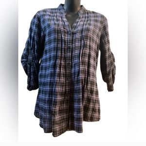 Cotton Plaid Blouse